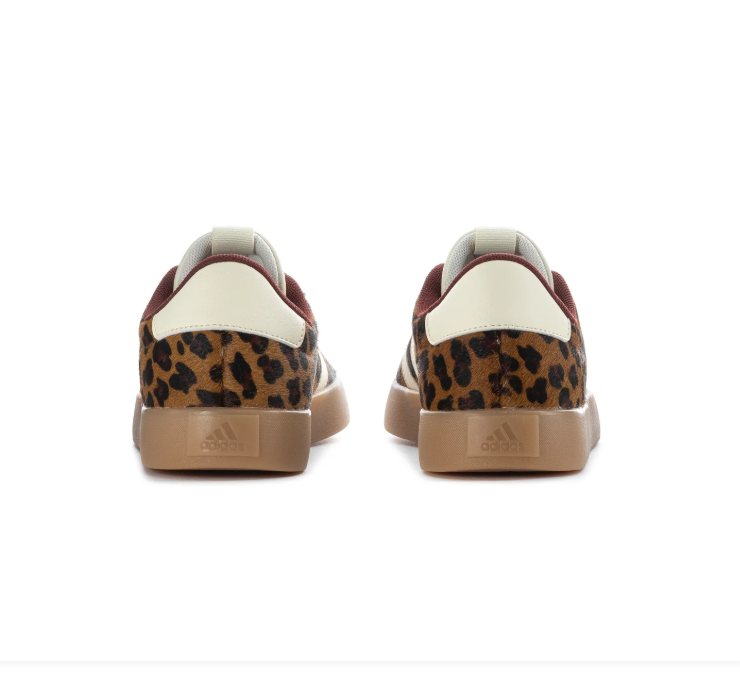 adidas Leopard-Print Sneakers with Cream Stripes & Burgundy Laces