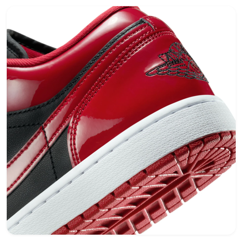Air Jordan 1 Low Glossy Red & Black Sneakers