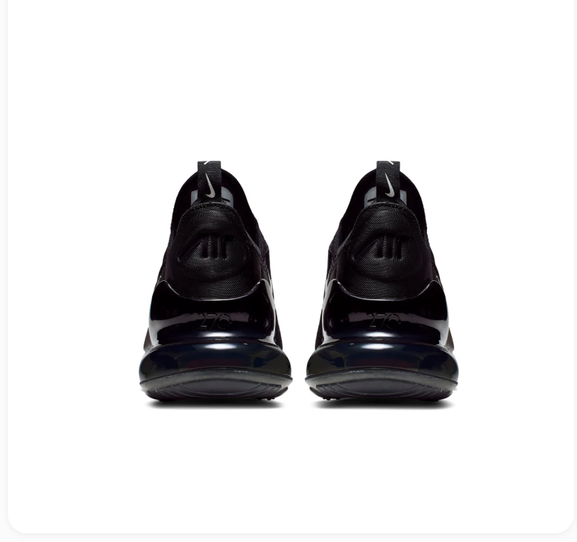 Nike Air Max 270 Black & White Sneakers with Orange Sole Accent