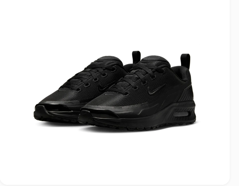 Nike Air Max All-Black Mesh Sneakers with Heel Pull Tabs