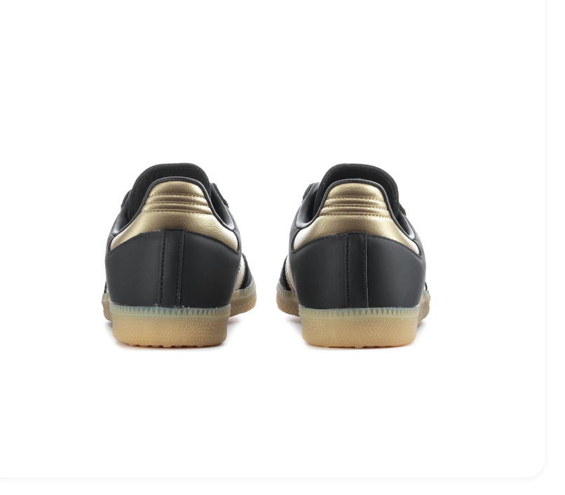 adidas Samba Black & Metallic Gold Sneakers with Gum Sole