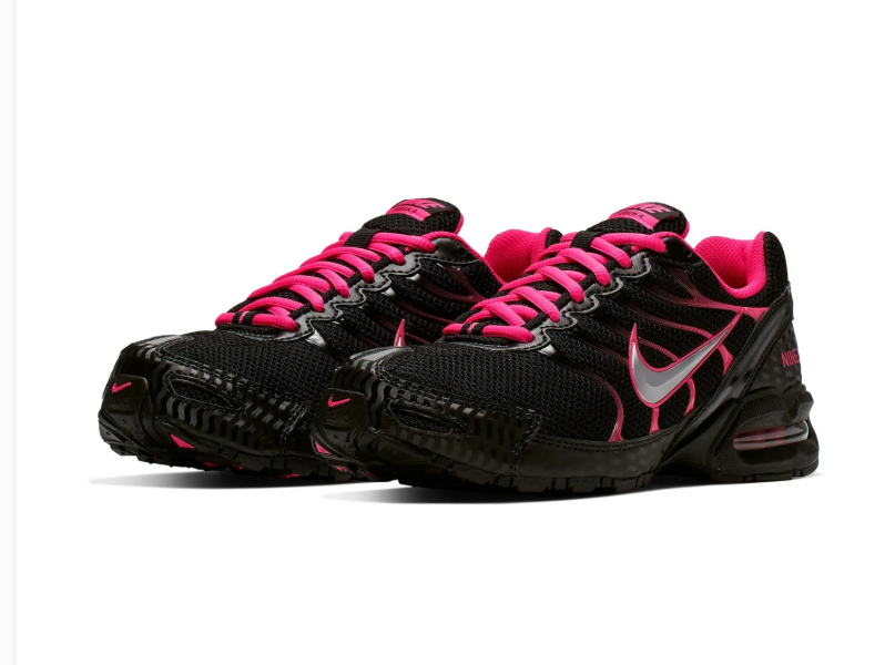 Nike Air Max Torch 4 Black & Hot Pink Sneakers with Silver Swoosh