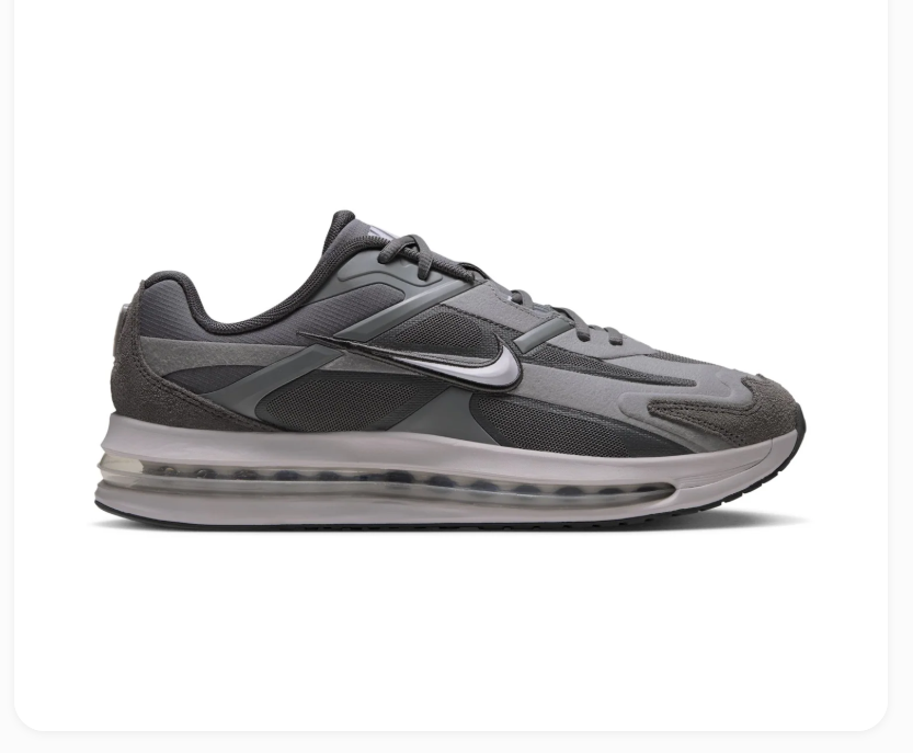 Nike Air Max Grey & Charcoal Sneakers with Silver Swoosh