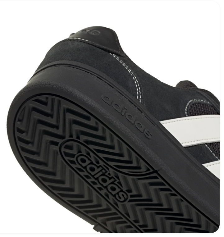 adidas Black & White Low-Top Sneakers with Black Sole