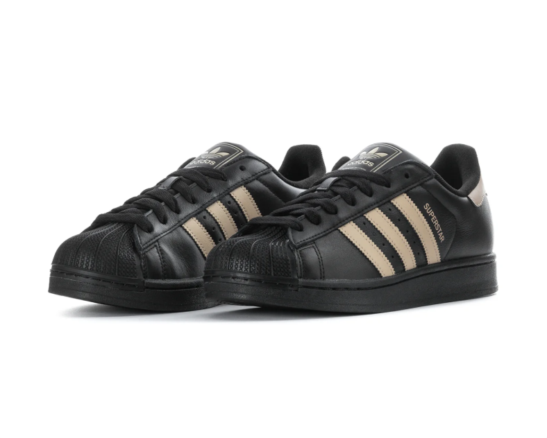 adidas Superstar Black & Cream Shell-Toe Sneakers