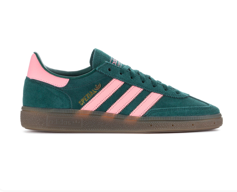 adidas Handball Spezial Dark Green & Pink Sneakers with Brown Sole