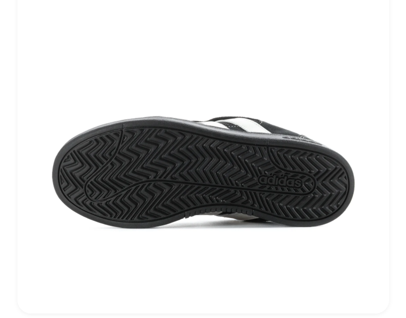 adidas Black & White Low-Top Sneakers with Black Sole