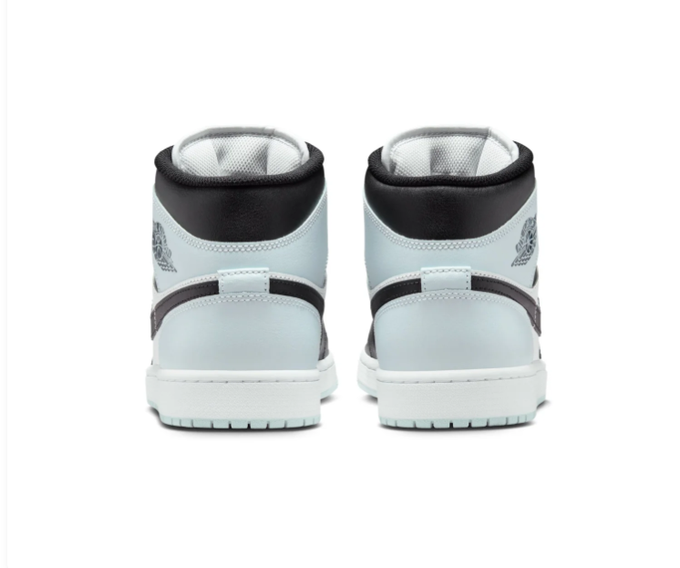 Air Jordan 1 Mid Ice Blue, Black & White Sneakers
