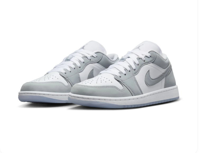 Air Jordan 1 Low Grey & White Sneakers