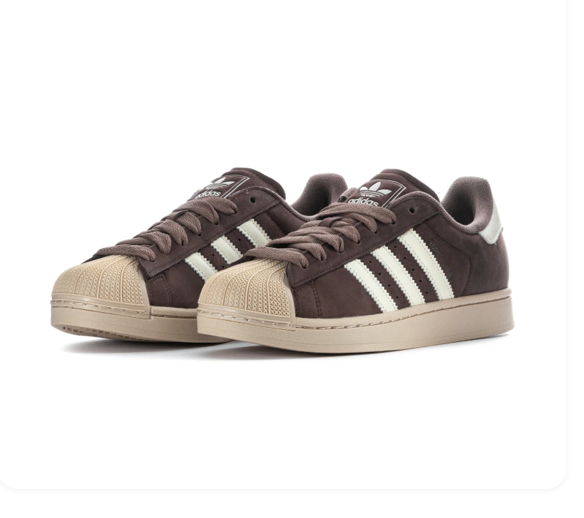 adidas Superstar Brown & Cream Shell-Toe Sneakers
