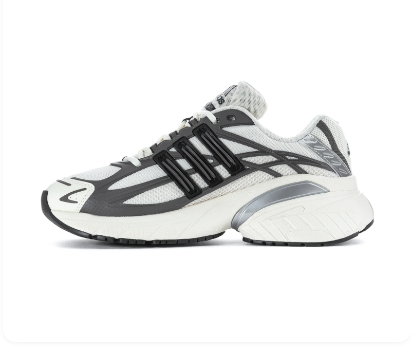adidas Adistar White & Grey Chunky Sneakers with Black Stripes