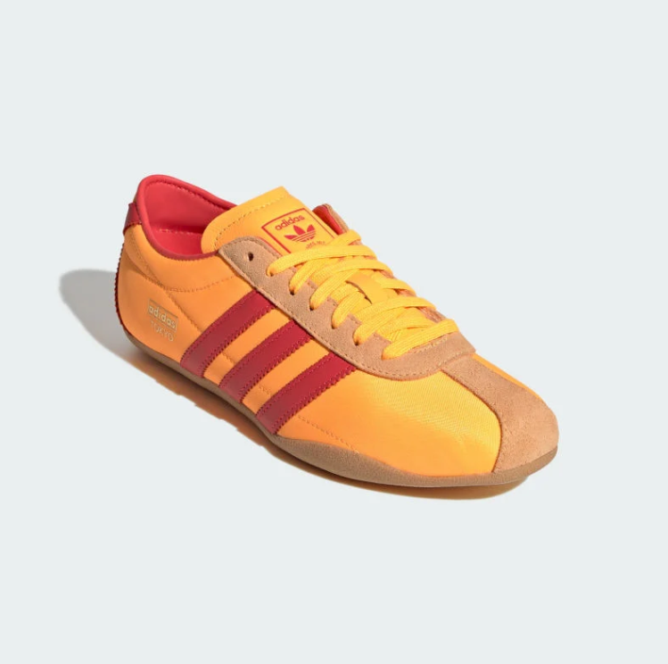 adidas Tokyo Golden Yellow & Red Low-Profile Sneakers with Gum Sole