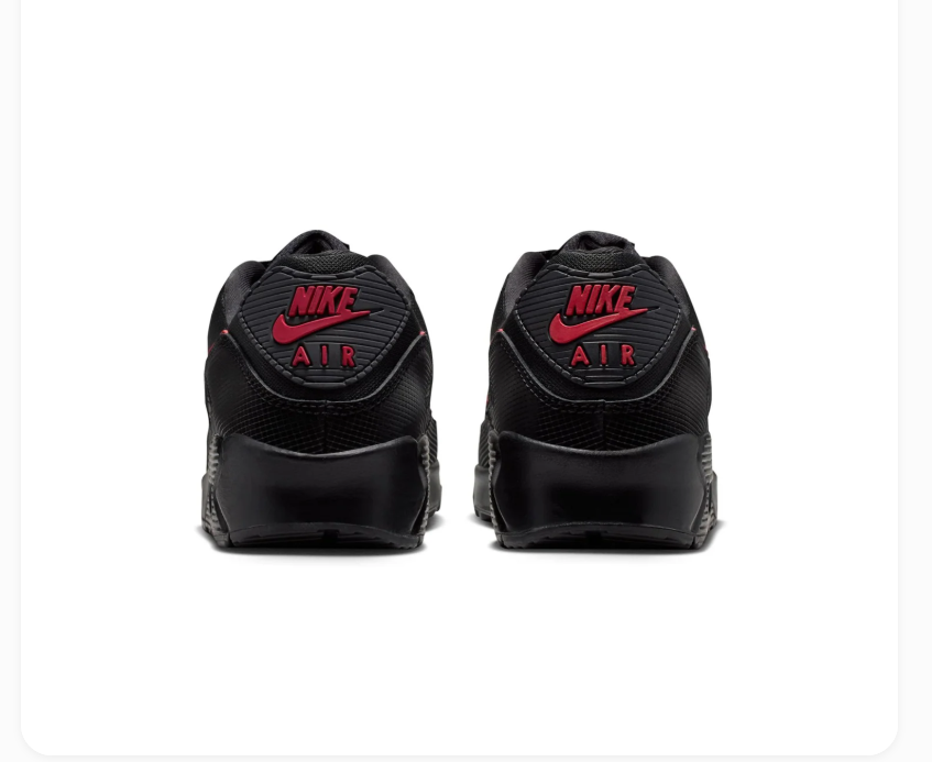 Nike Air Max 90 Black Sneakers with Red Swoosh