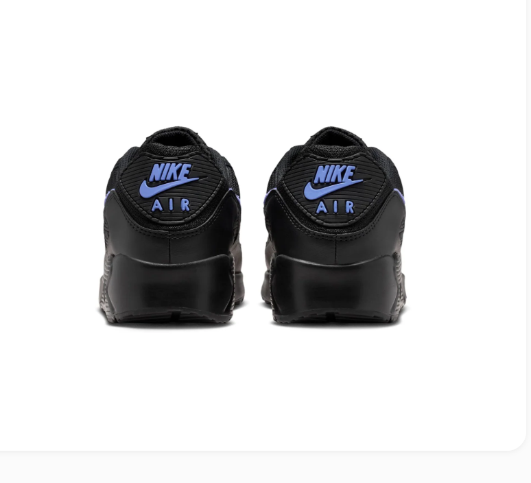 Nike Air Max 90 Black Sneakers with Purple Swoosh
