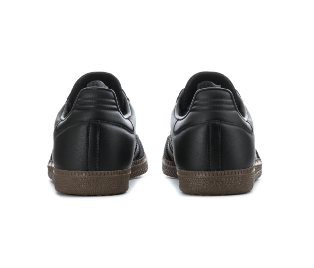 adidas Samba Black Sneakers with Tonal Stripes & Dark Gum Sole