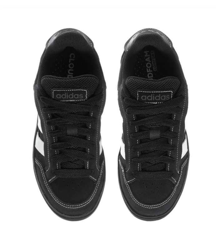 adidas Black & White Low-Top Sneakers with Black Sole