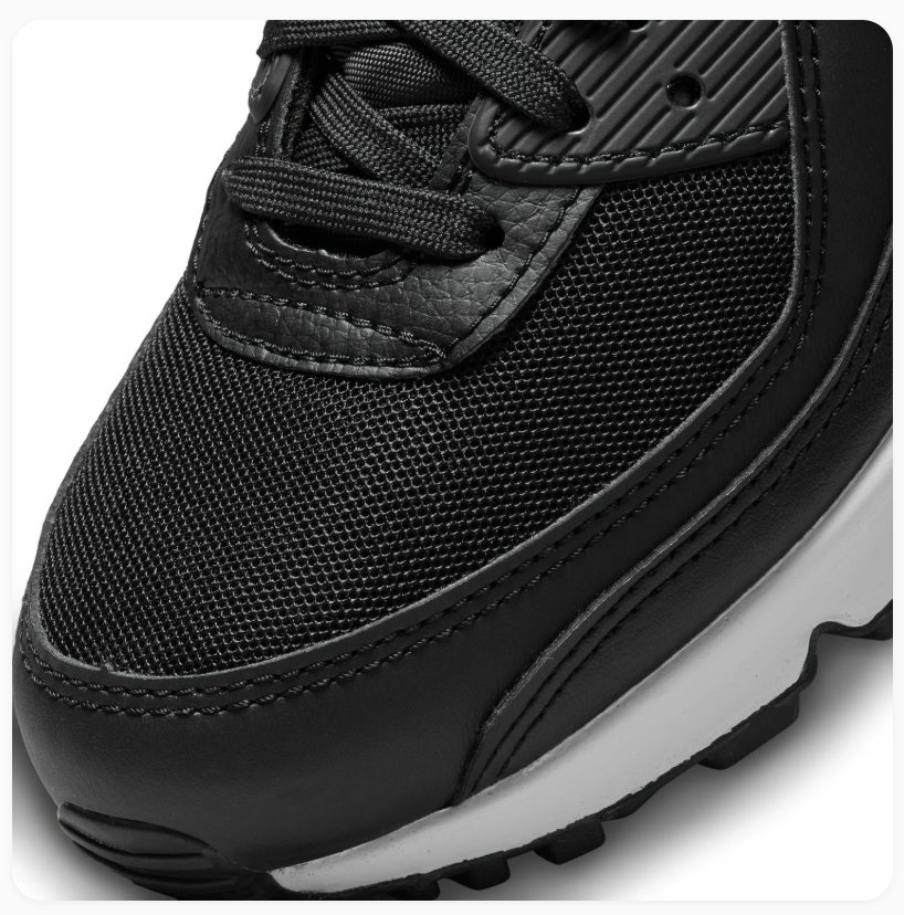 Nike Air Max 90 Black & White Mesh Sneakers
