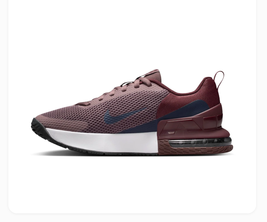 Nike Air Max Burgundy Mesh Sneakers with White Midsole