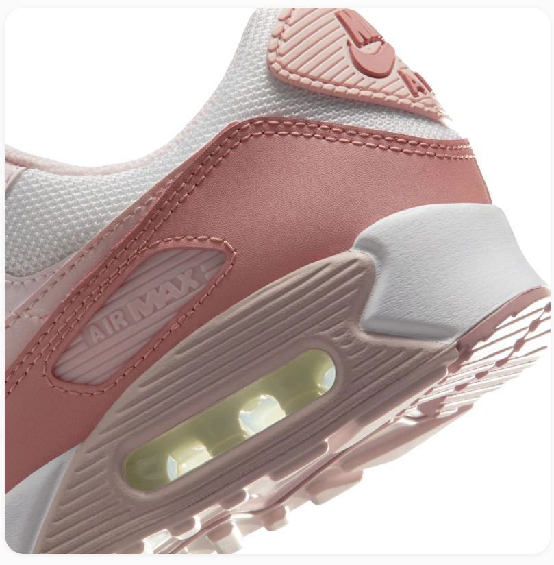 Nike Air Max 90 White & Dusty Rose Sneakers