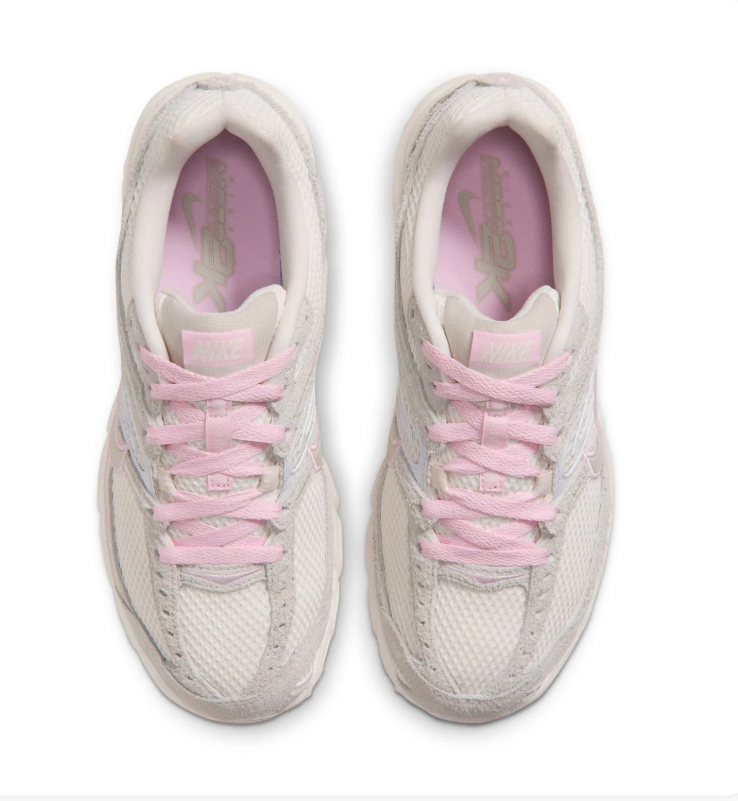 Nike Air Max Cream & Light Grey Mesh Sneakers with Pink Accents