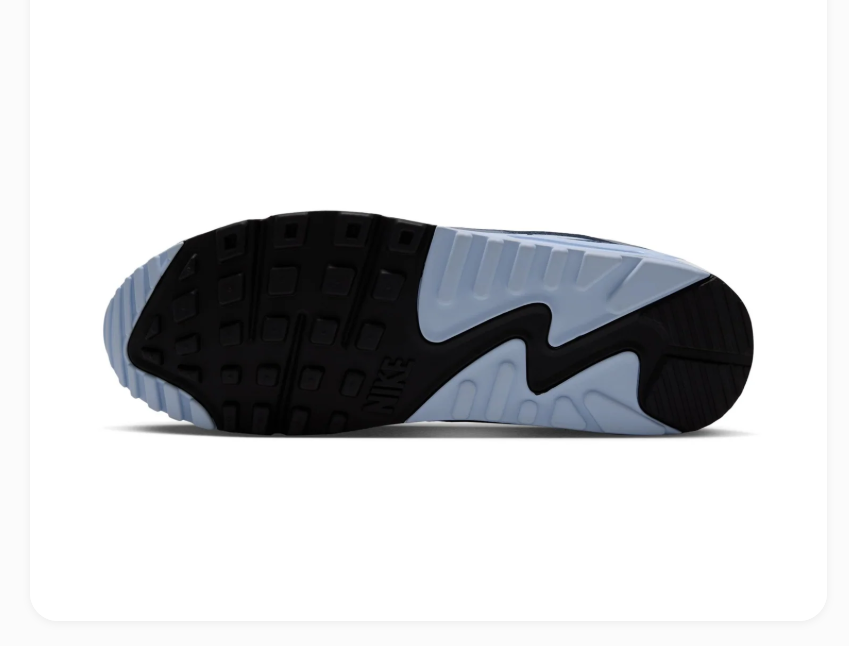 Nike Air Max 90 White & Blue Sneakers with Navy Overlays