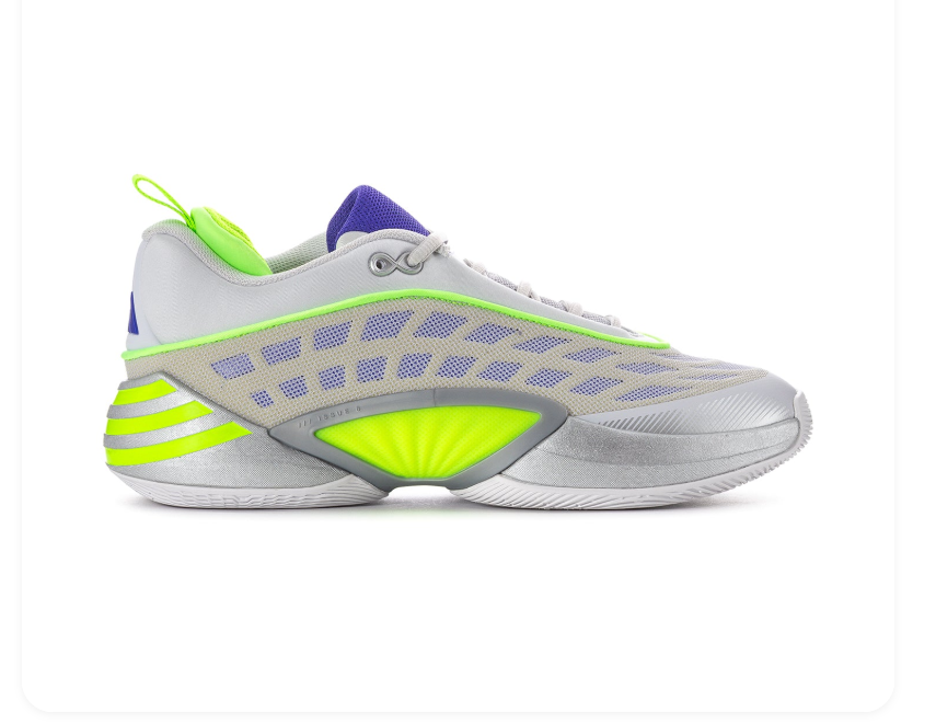 adidas Light Grey & Silver Sneakers with Neon Green & Purple Accents