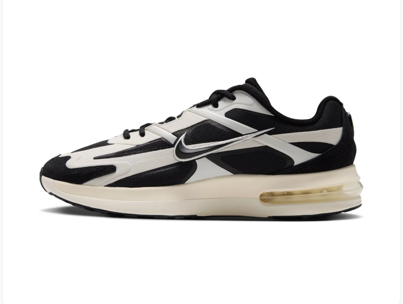 Nike Air Max Black & White Sneakers with Cream Midsole