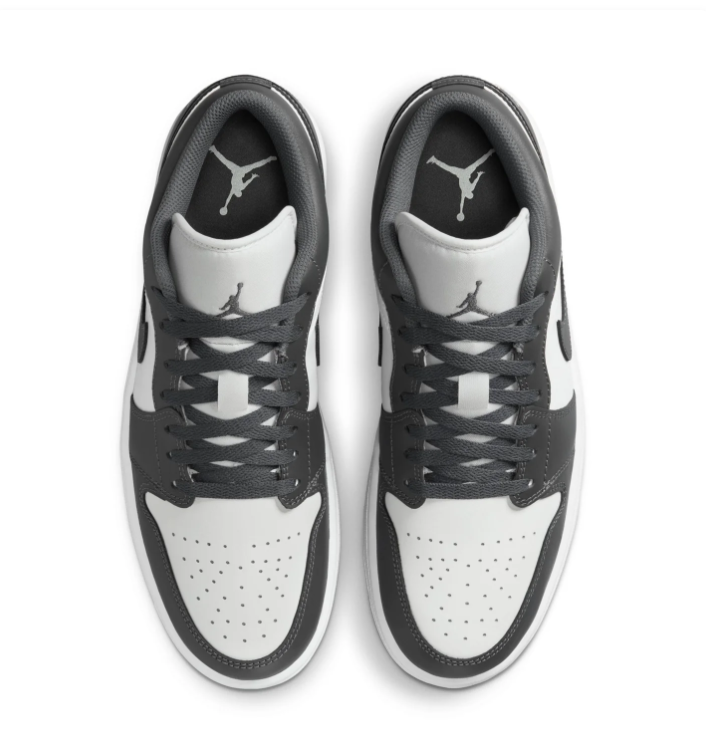 Air Jordan 1 Low Charcoal Grey & White Sneakers