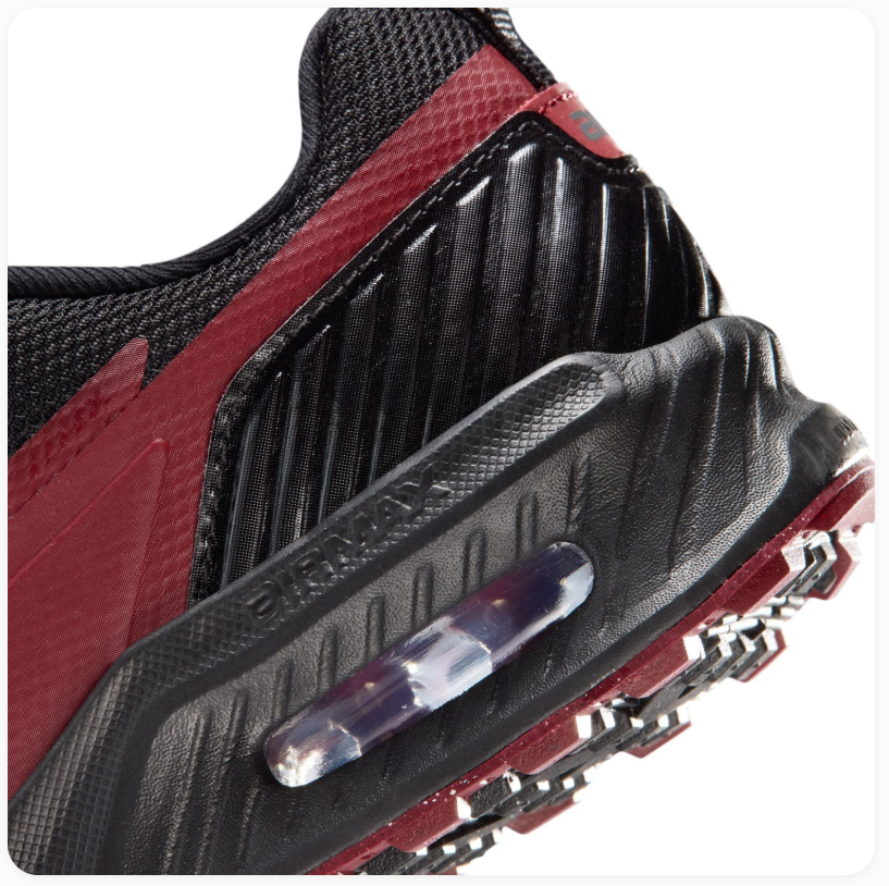 Nike Air Max Black & Burgundy Sneakers with Grey Swoosh