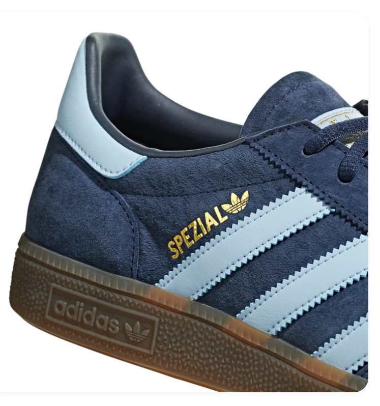 adidas Handball Spezial Navy & Light Blue Sneakers with Brown Sole