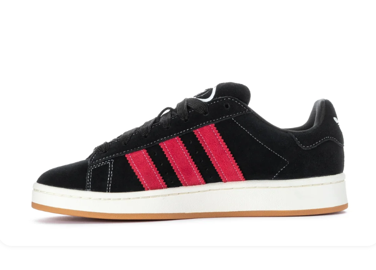adidas Campus Black & Bright Pink Sneakers with Gum Outsole