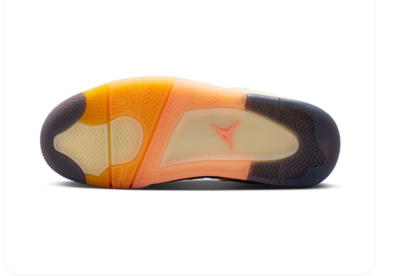 Air Jordan 4 Cream Sneakers with Peach & Orange Accents