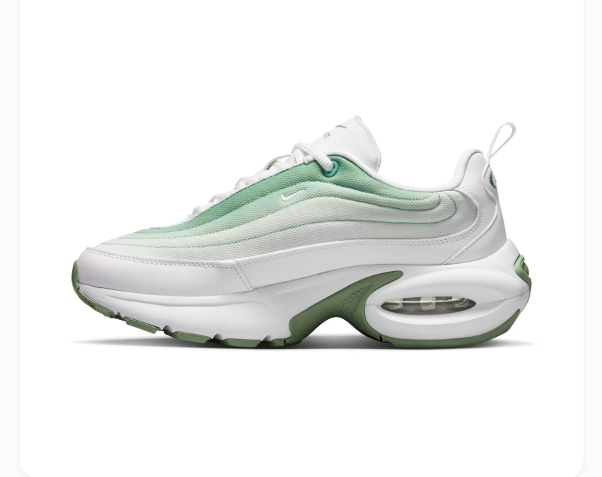 Nike Air Max White & Mint Green Wave-Layered Sneakers