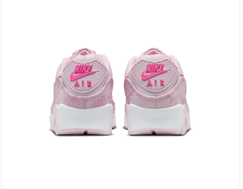 Nike Air Max 90 Pink Sneakers with Hot Pink Swoosh