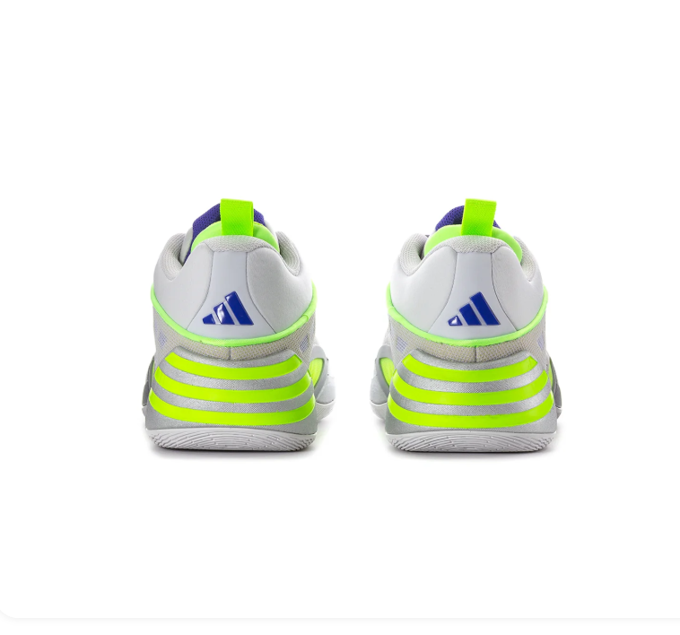 adidas Light Grey & Silver Sneakers with Neon Green & Purple Accents