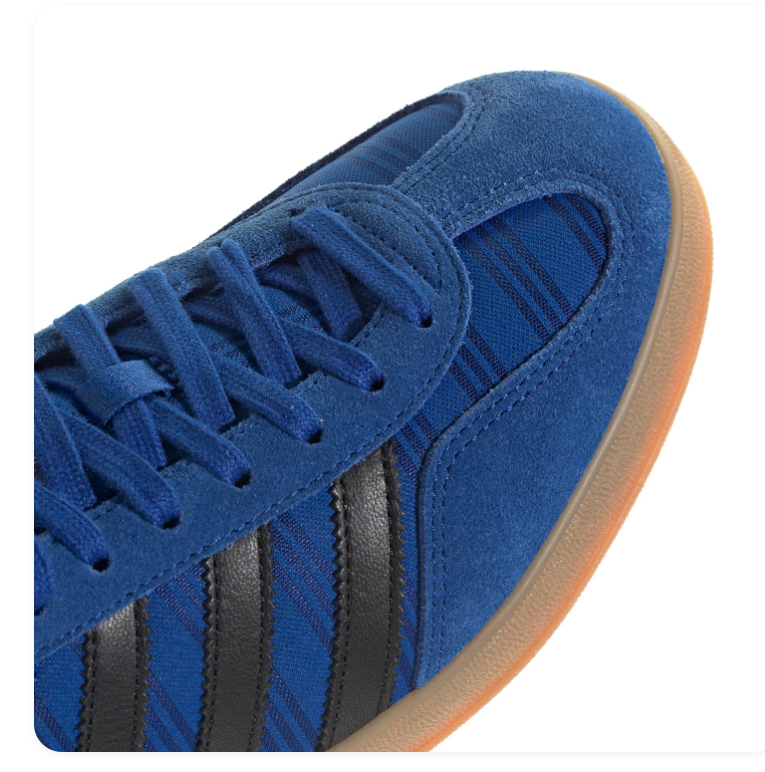 adidas Gazelle Blue & Black Sneakers with Light Blue Heel & Gum Sole