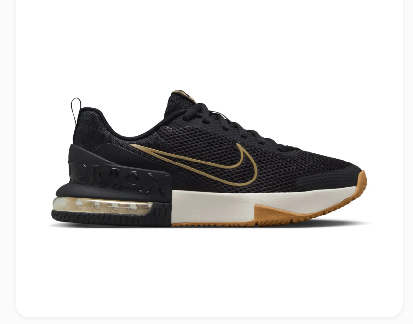 Nike Air Max Black & Gold Mesh Sneakers with Gum Outsole