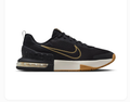 Nike Air Max Black & Gold Mesh Sneakers with Gum Outsole