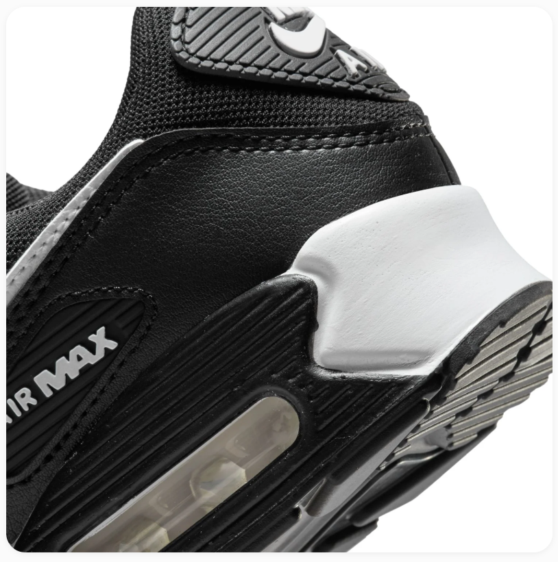 Nike Air Max 90 Black & White Mesh Sneakers