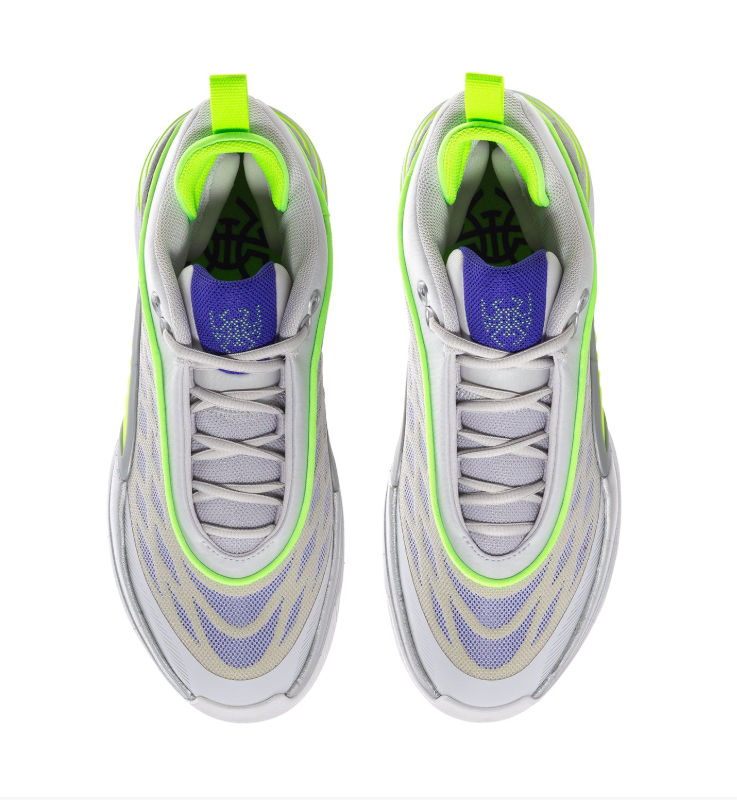 adidas Light Grey & Silver Sneakers with Neon Green & Purple Accents