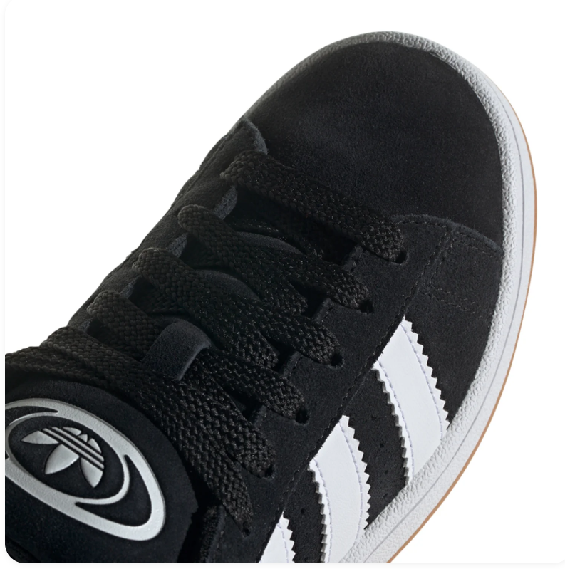 adidas Campus Black & White Sneakers with Gum Outsole