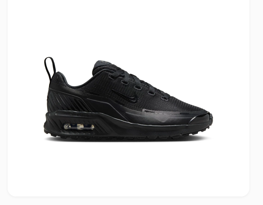 Nike Air Max All-Black Mesh Sneakers with Heel Pull Tabs