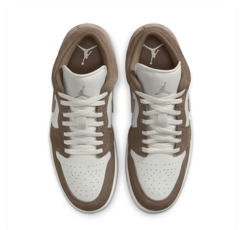 Air Jordan 1 Low Taupe & White Sneakers