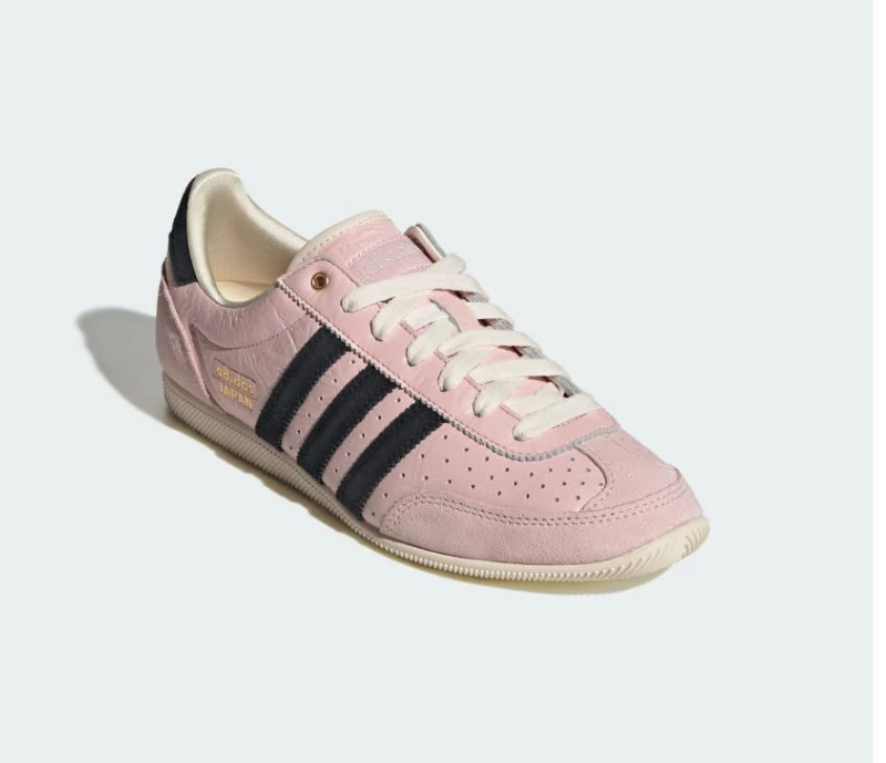adidas Light Pink & Black Low-Profile Sneakers with Cream Sole