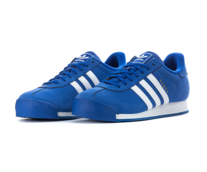 adidas Samoa Royal Blue & White Sneakers with Textured Toe Bumper