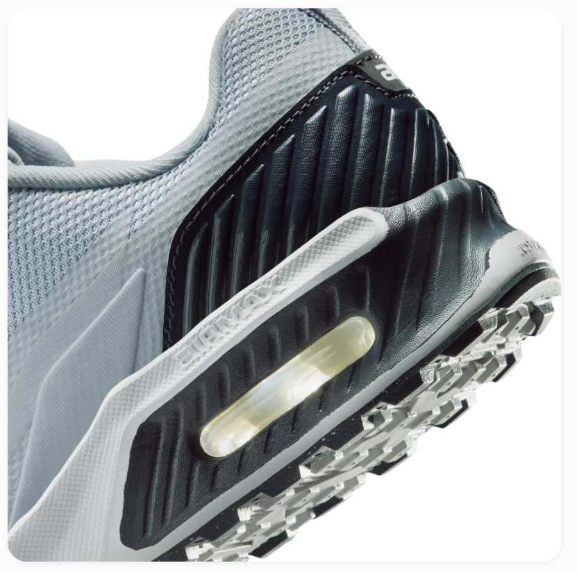 Nike Air Max Light Grey Mesh Sneakers with Black Heel Accents