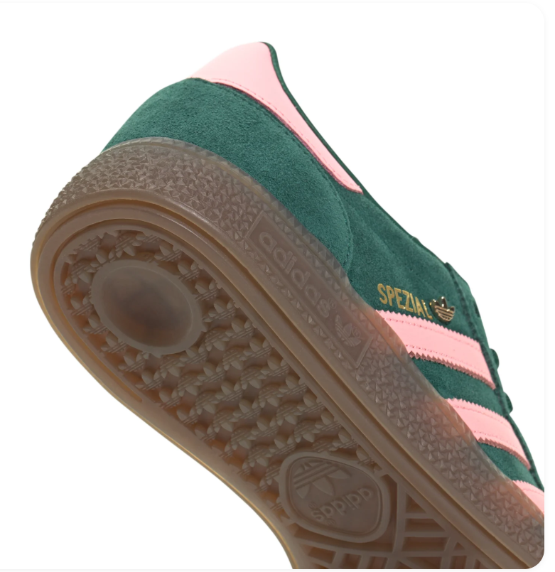 adidas Handball Spezial Dark Green & Pink Sneakers with Brown Sole