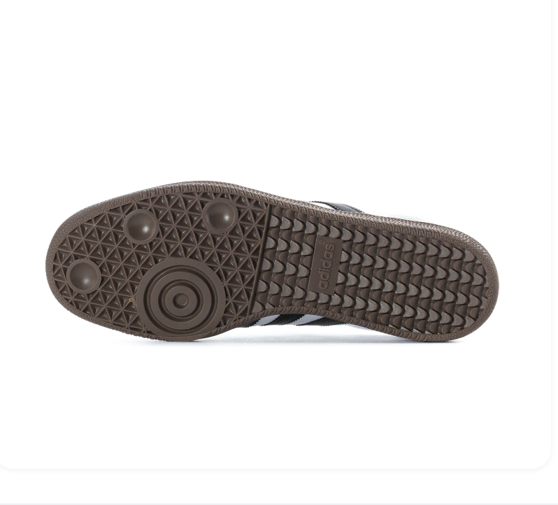 adidas Samba White & Black Sneakers with Grey Toe & Dark Gum Sole