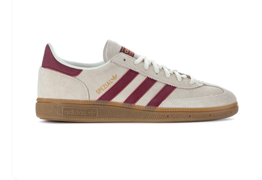 adidas Handball Spezial Cream & Burgundy Sneakers with Gum Sole