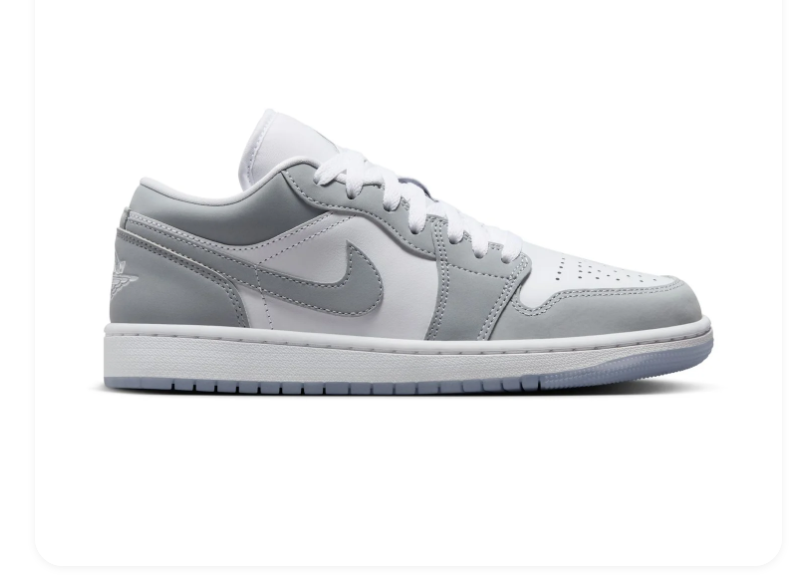 Air Jordan 1 Low Grey & White Sneakers